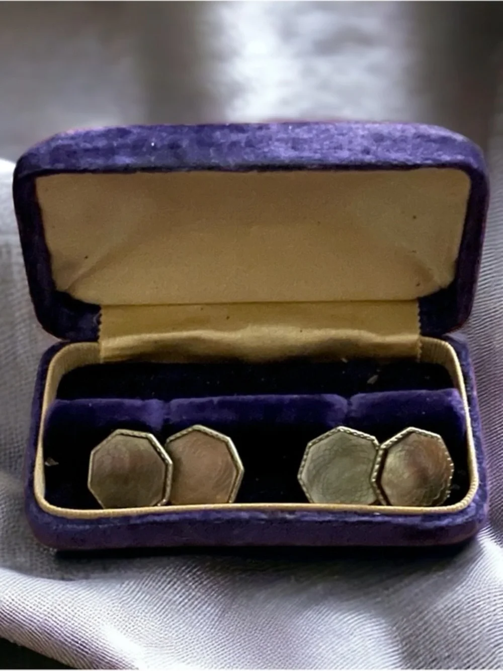 🫶🏻 Vintage Abalone Gold Filled Cuff Links